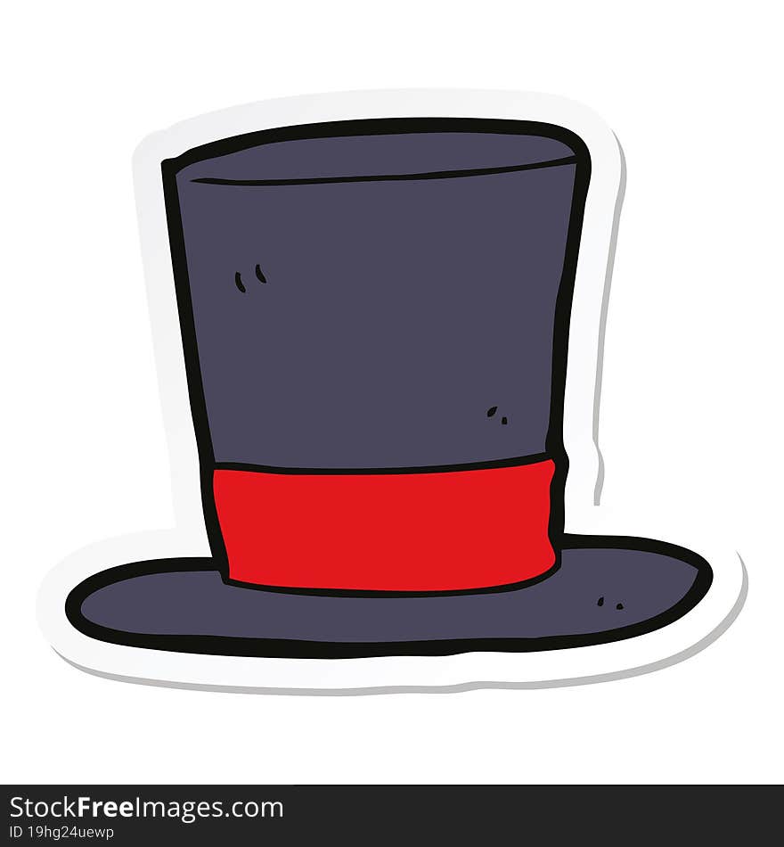 sticker of a cartoon top hat