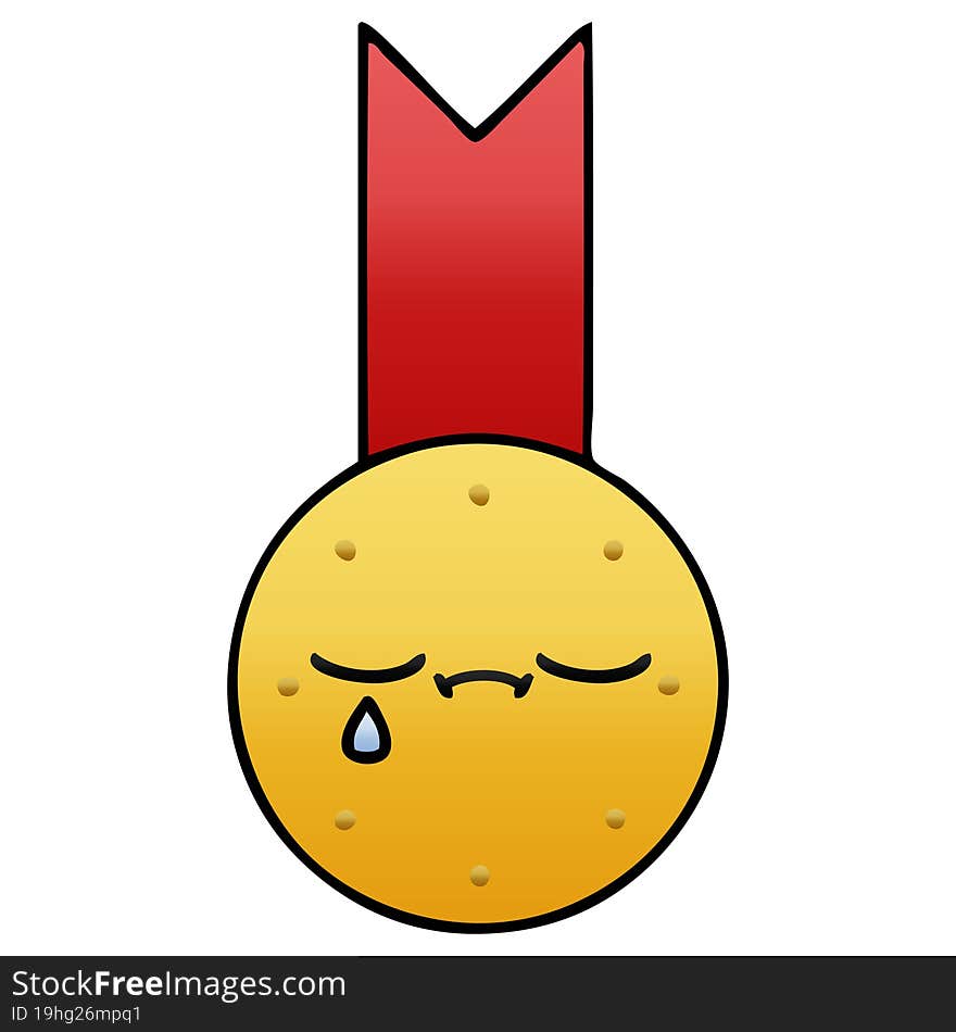 gradient shaded cartoon gold medal