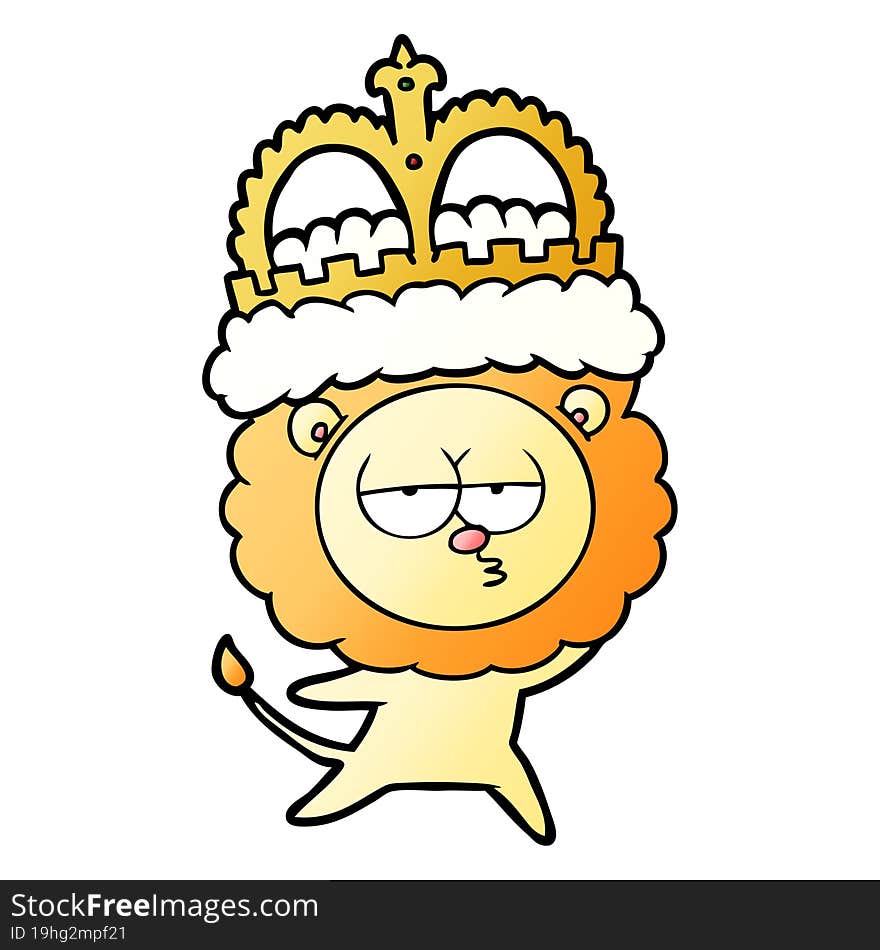 cartoon bored lion. cartoon bored lion