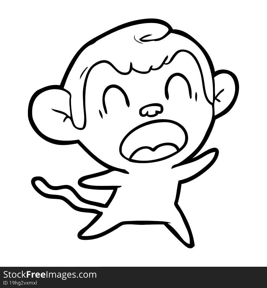 shouting cartoon monkey. shouting cartoon monkey