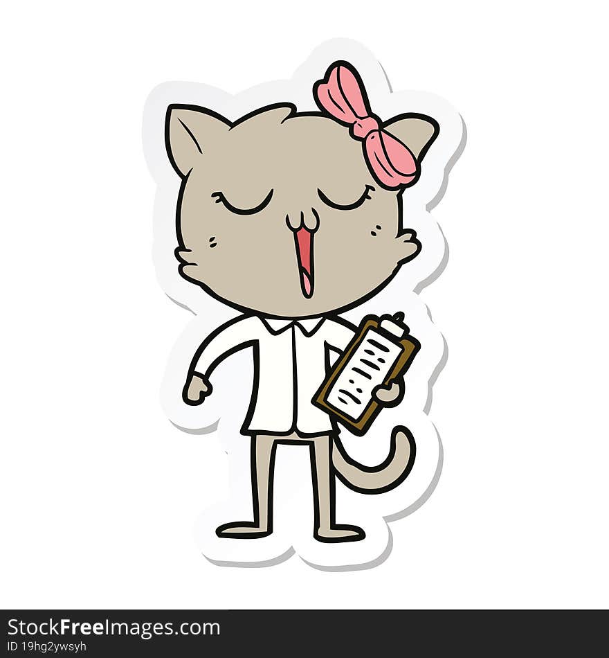 Sticker Of A Cartoon Cat