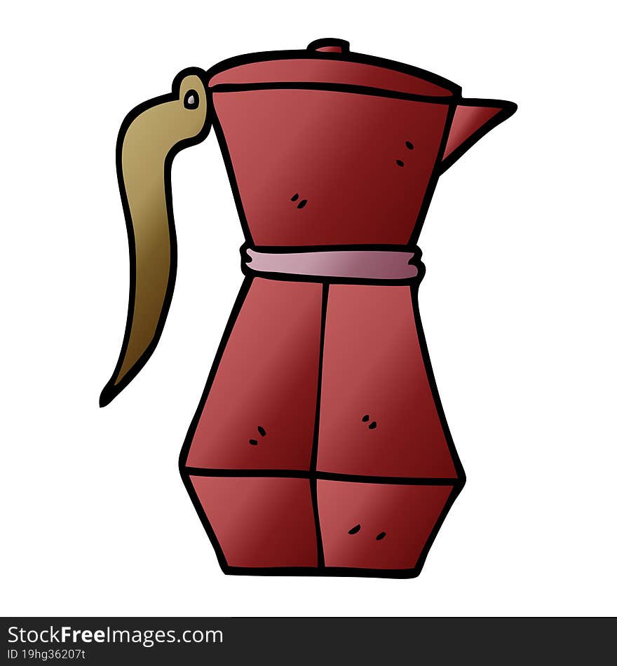 cartoon doodle espresso coffee pot