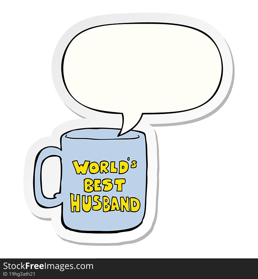 worlds best husband mug and speech bubble sticker