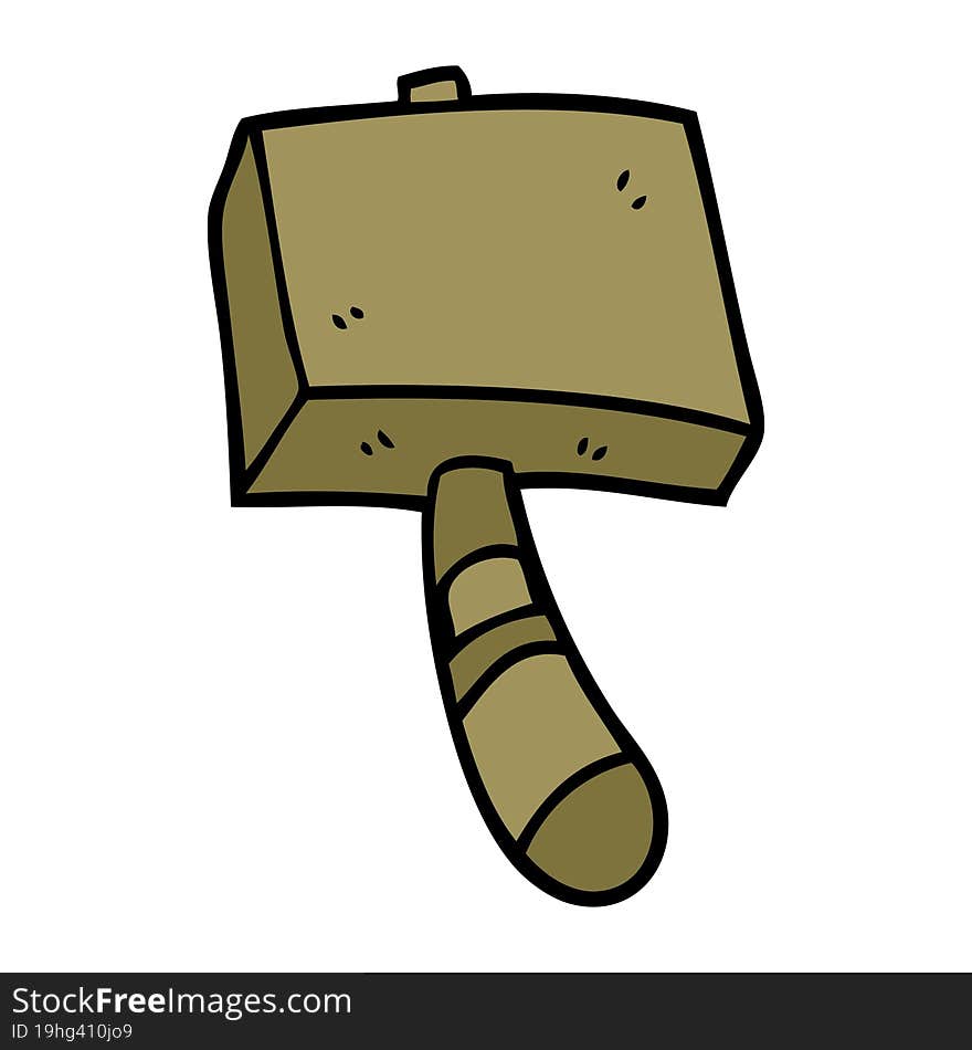 cartoon doodle wood hammer