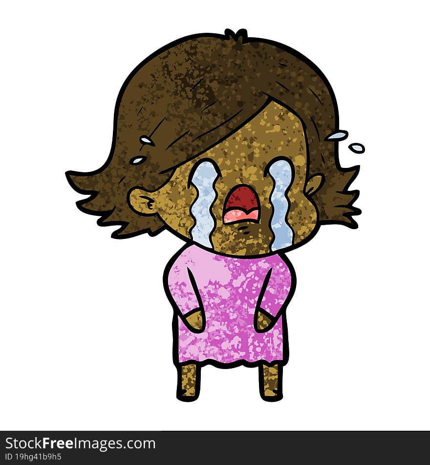 cartoon woman crying. cartoon woman crying