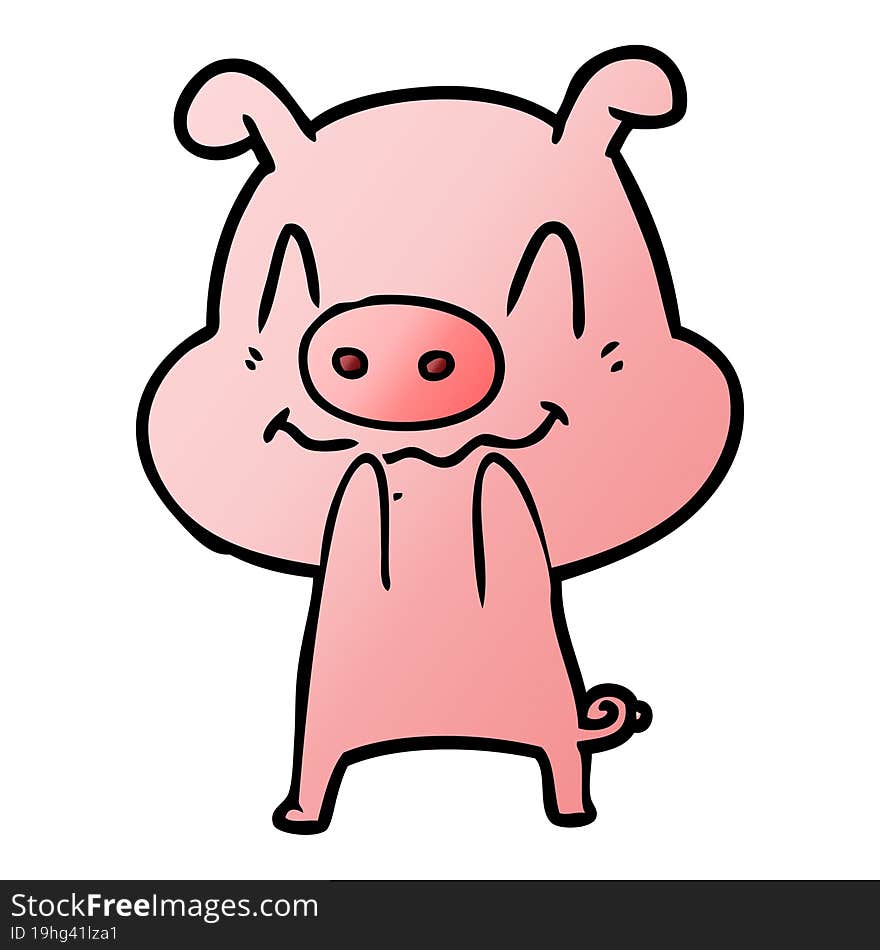 nervous cartoon pig. nervous cartoon pig