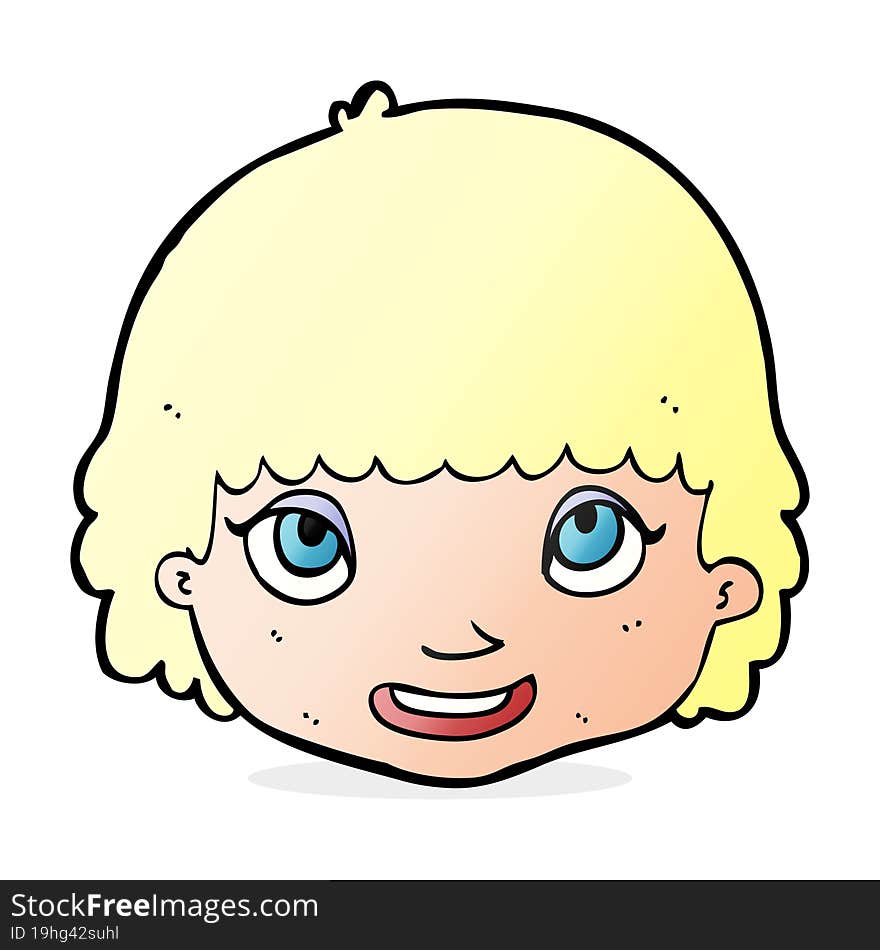 cartoon happy female face