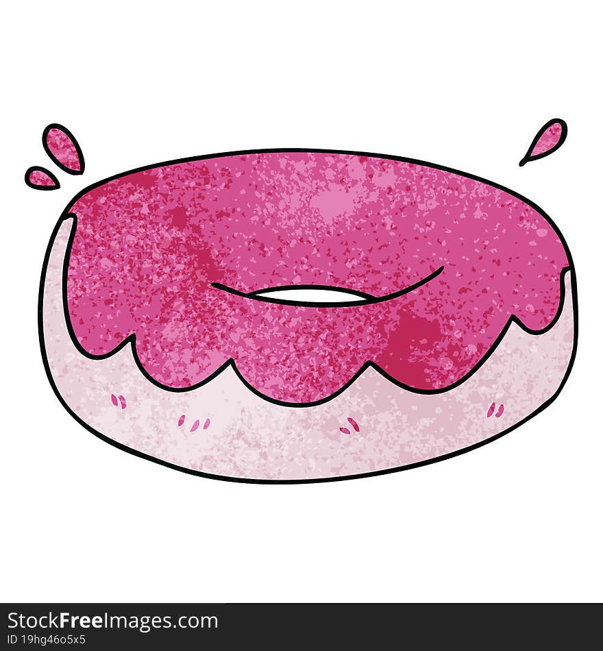 quirky hand drawn cartoon iced donut