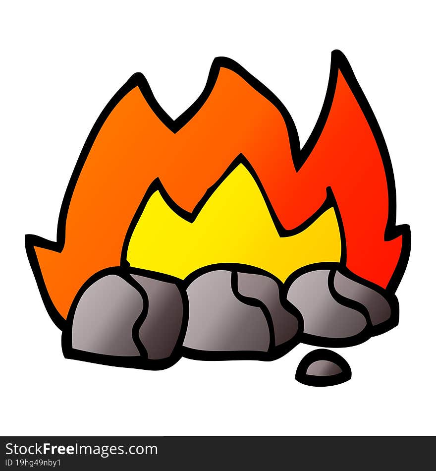 Vector Gradient Illustration Cartoon Burning Coals