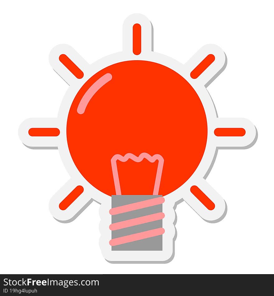 Red Light Bulb Sticker