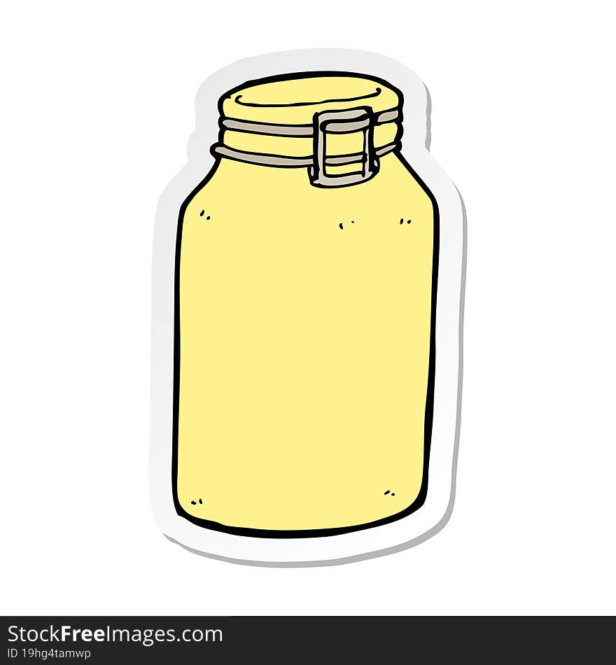 sticker of a cartoon glass jar