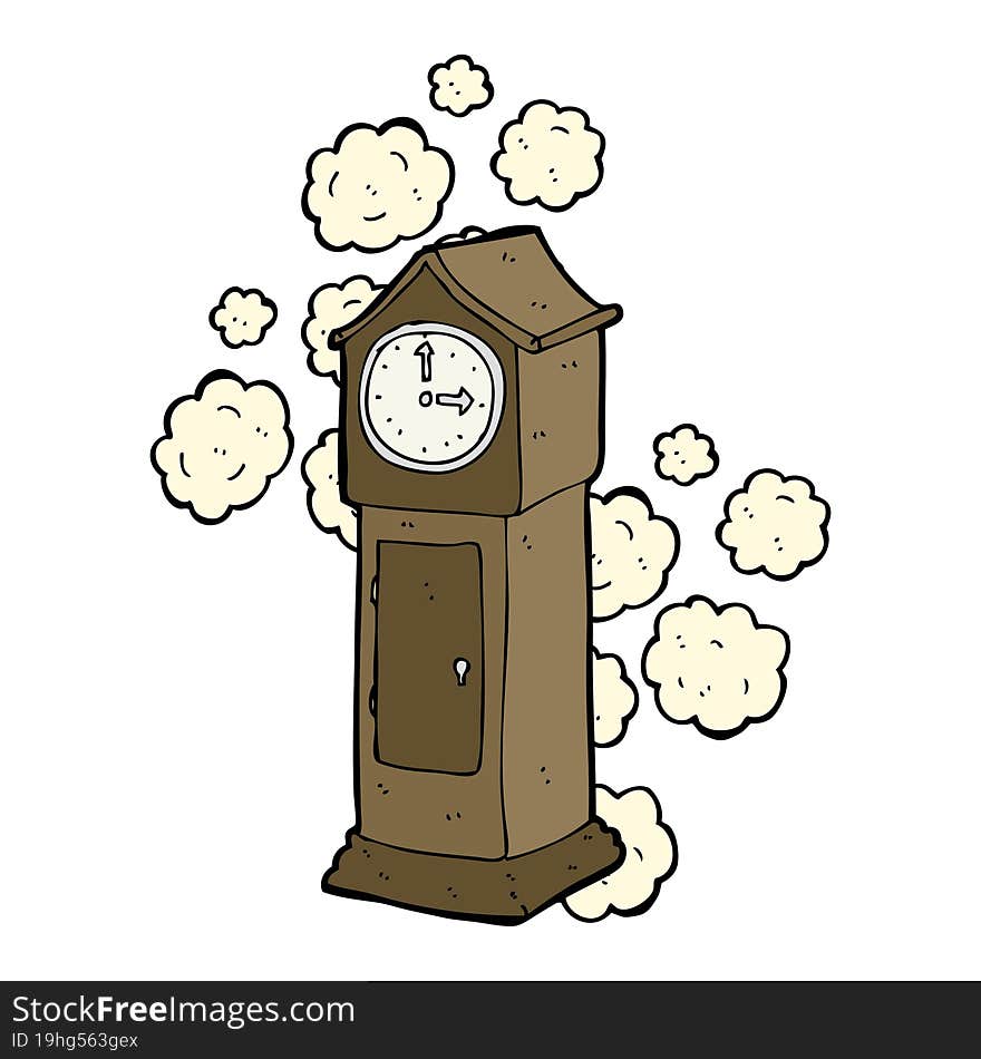 Cartoon Dusty Old Grandfather Clock