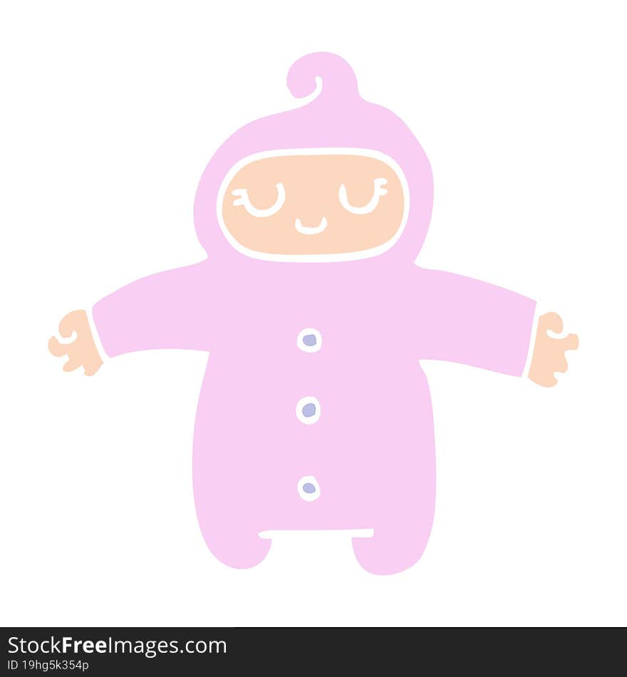 flat color illustration cartoon baby