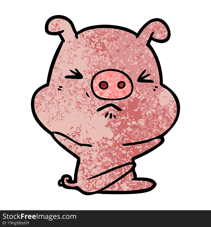 cartoon angry pig. cartoon angry pig