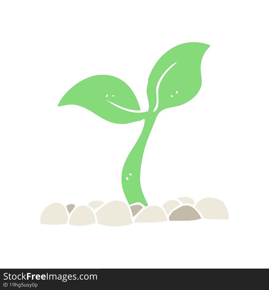 flat color illustration of a cartoon seedling