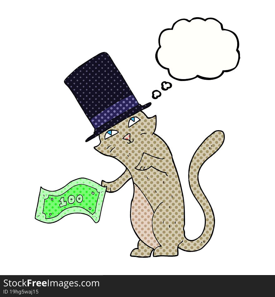 thought bubble cartoon rich cat