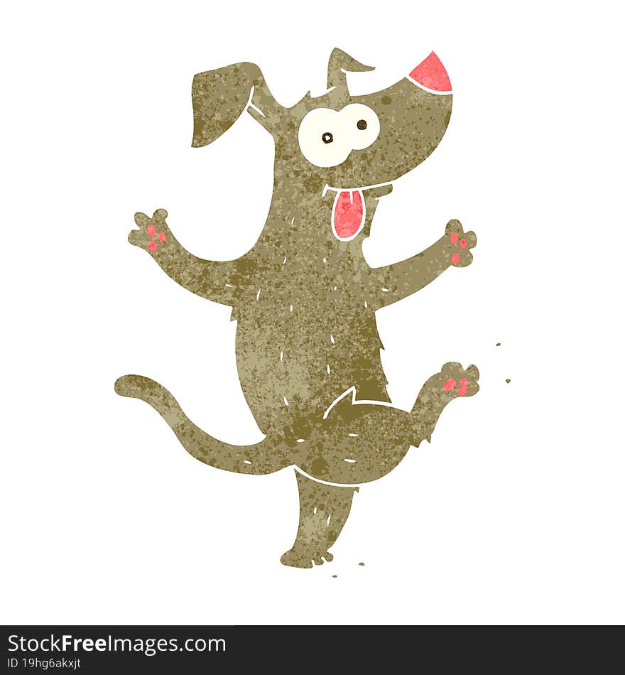 retro cartoon dancing dog