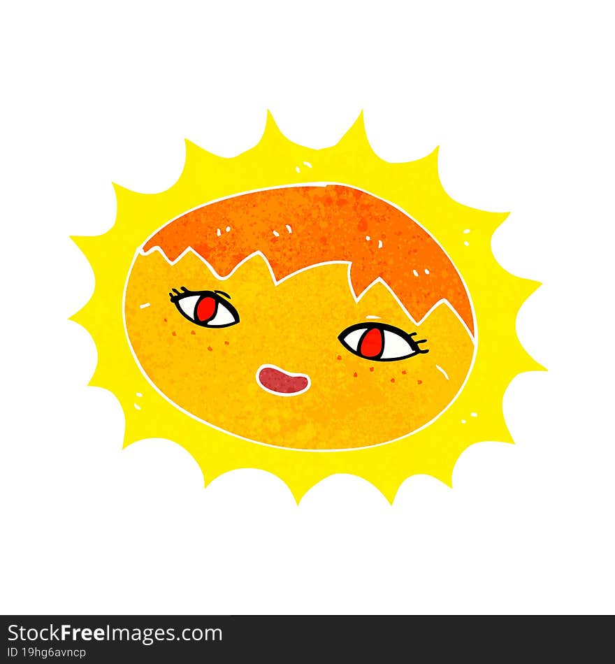 cartoon pretty sun