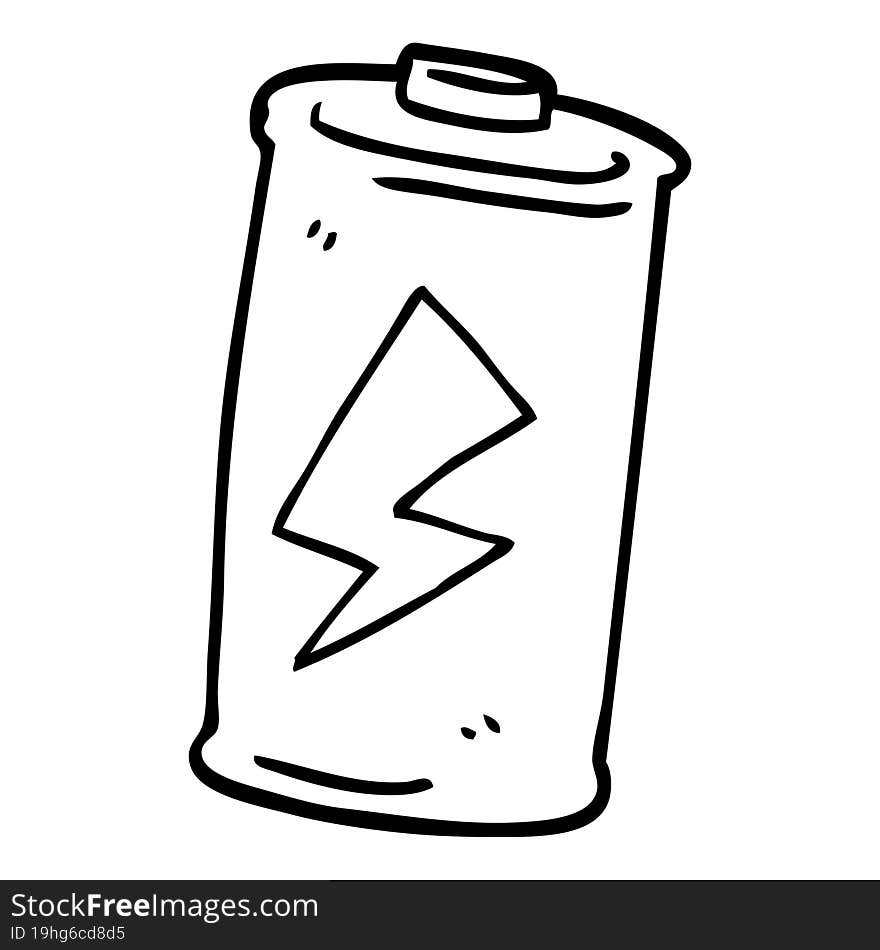 line drawing cartoon battery