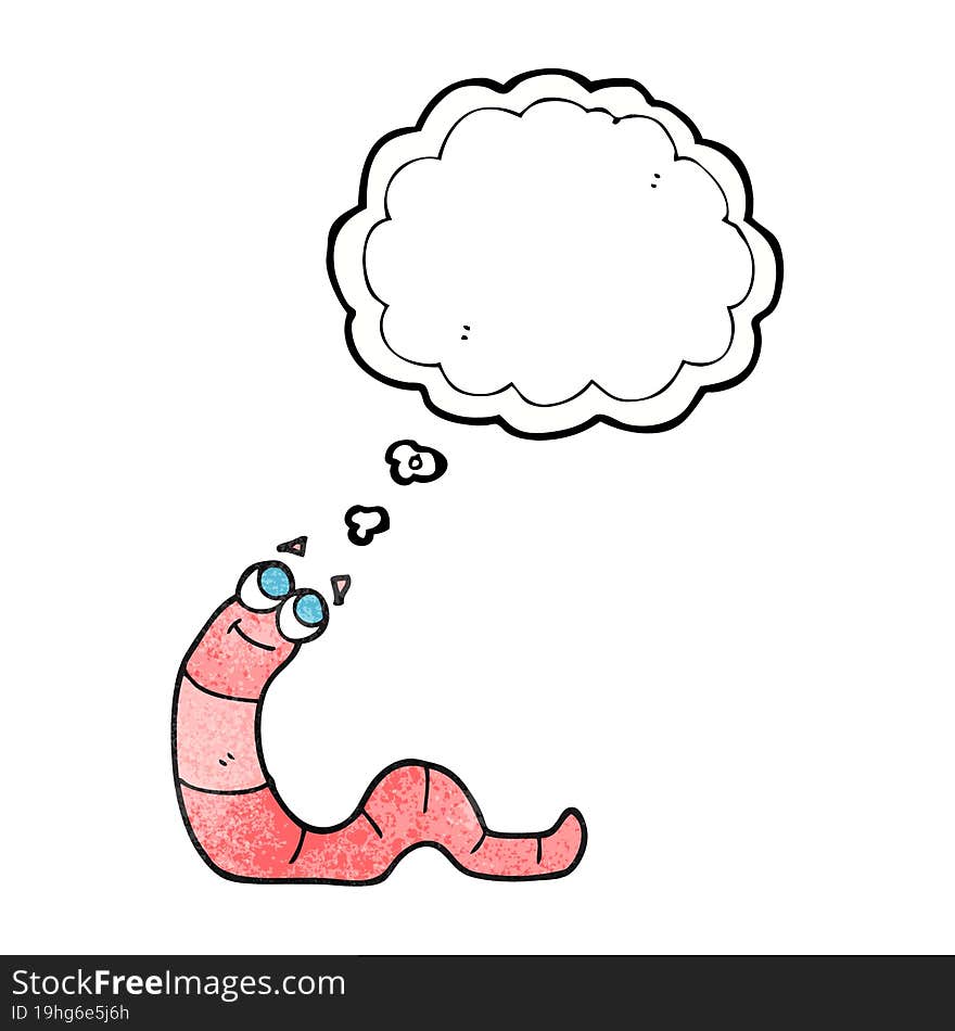 thought bubble textured cartoon worm