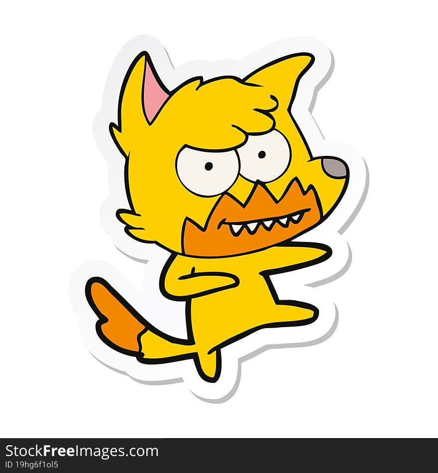 sticker of a cartoon fox