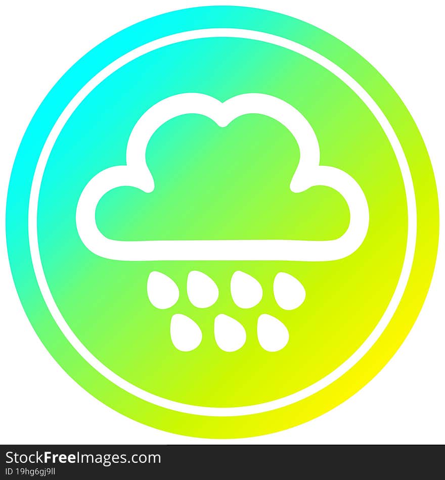 rain cloud circular in cold gradient spectrum