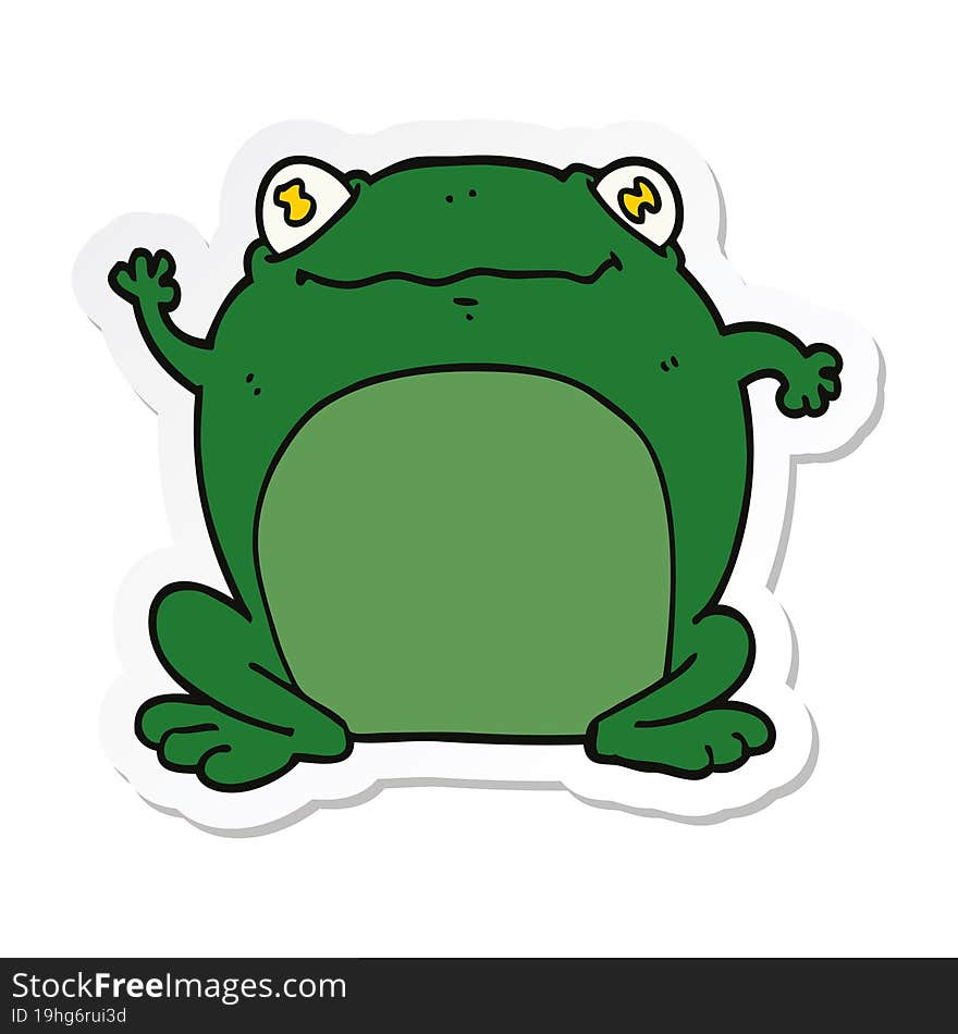 sticker of a cartoon frog