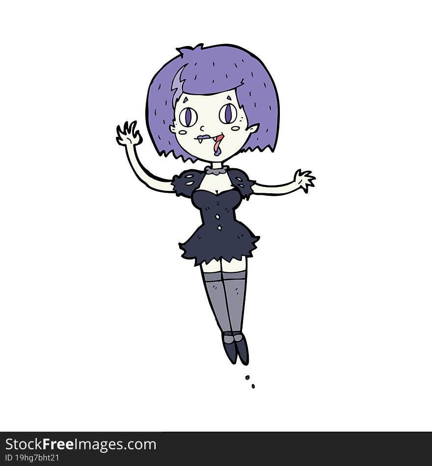 cartoon happy vampire girl