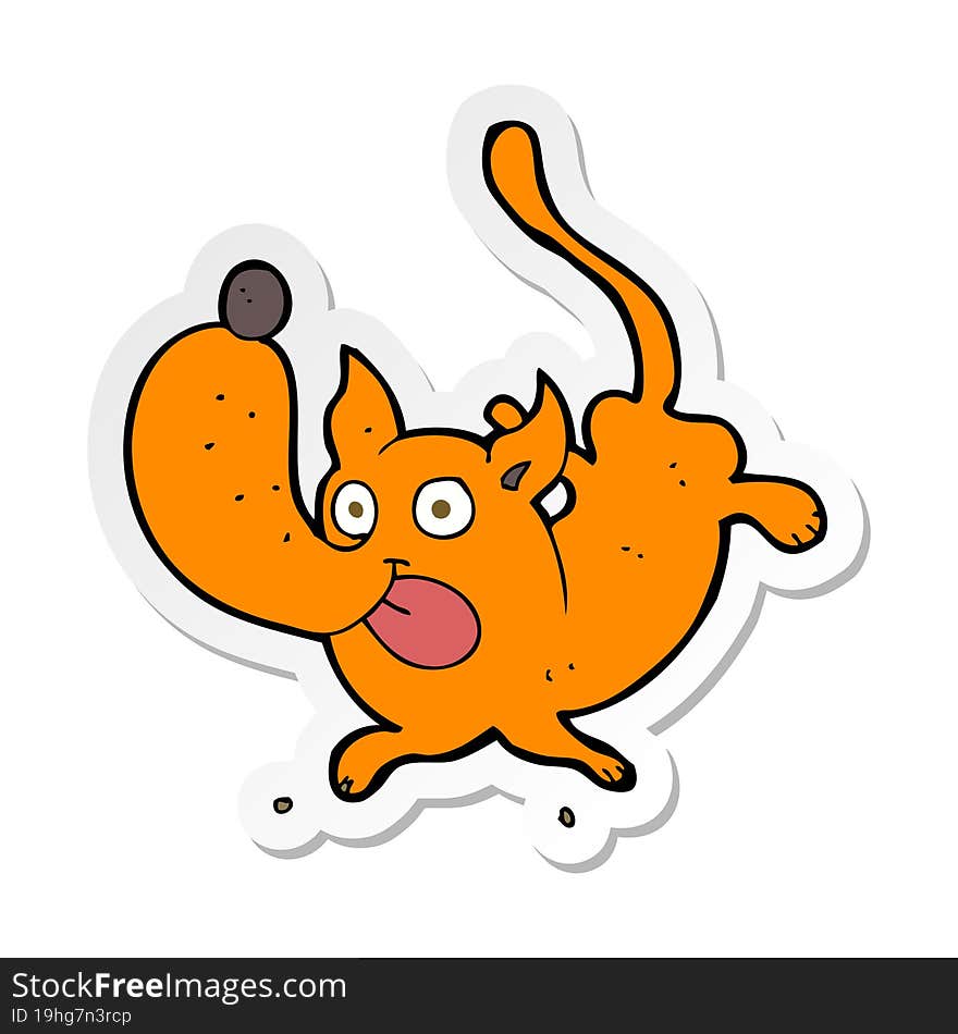 sticker of a cartoon funny dog