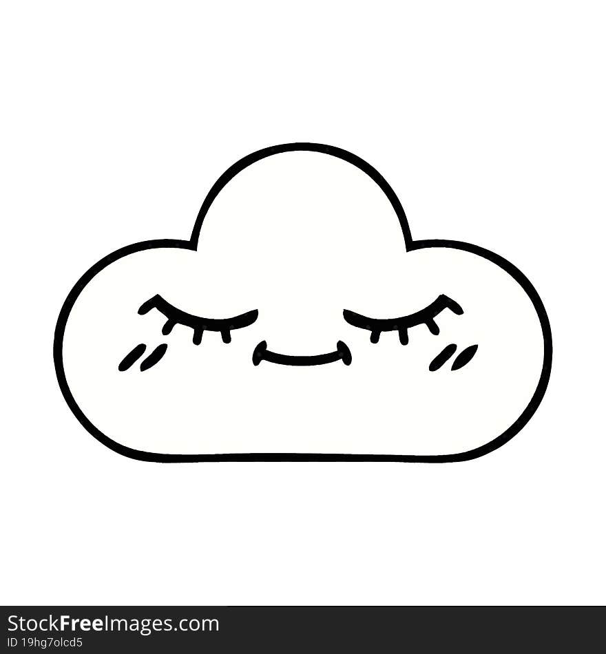 Comic Book Style Cartoon White Cloud