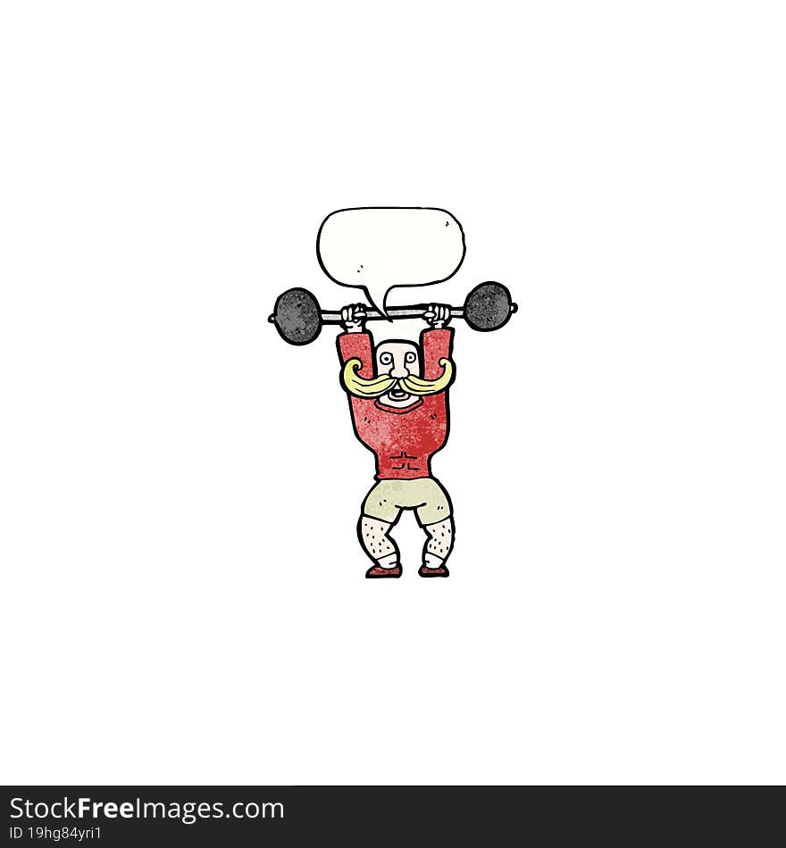 cartoon man lifting circus weights