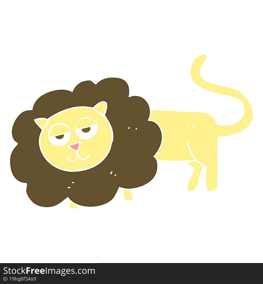 flat color illustration of lion. flat color illustration of lion