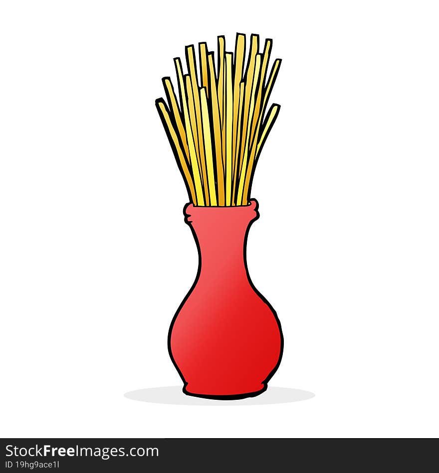 cartoon reeds in vase