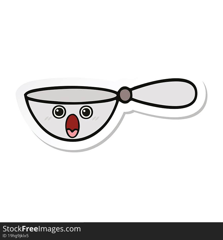 Sticker Of A Cute Cartoon Measuring Spoon