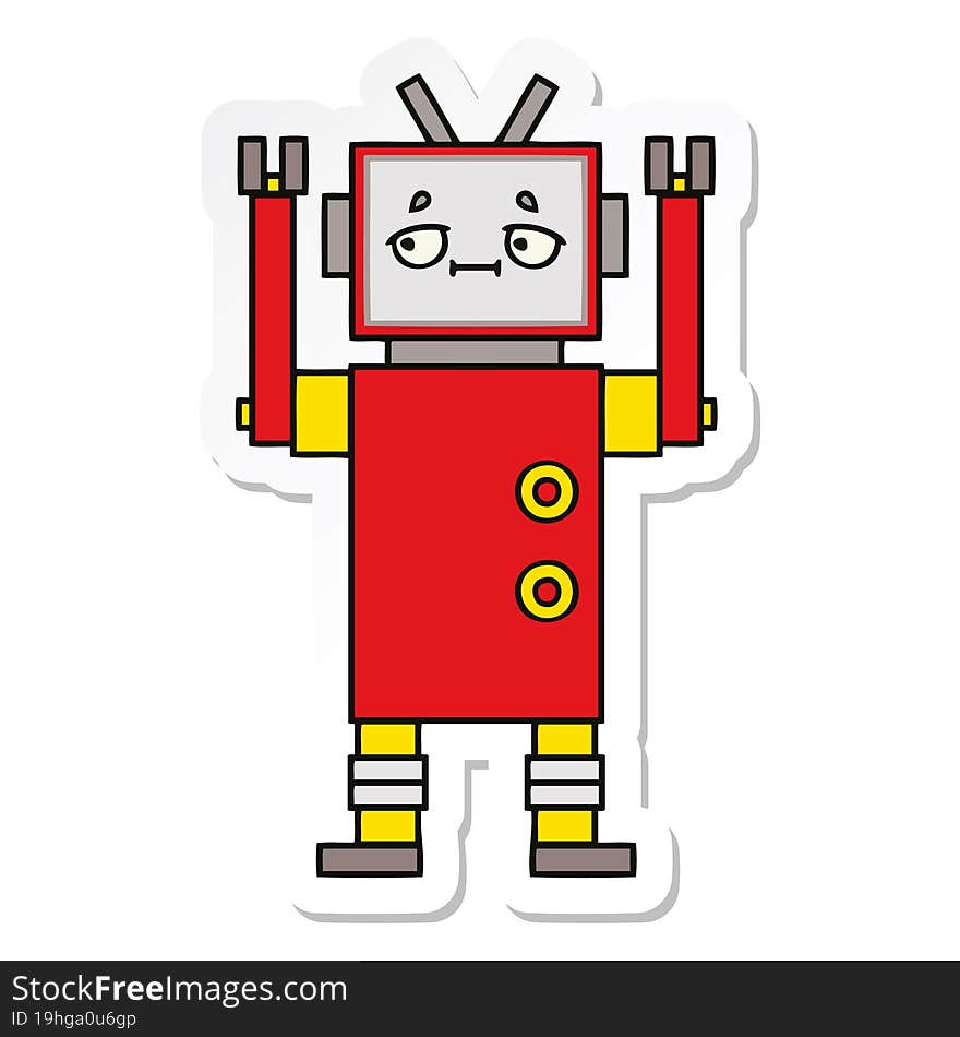 sticker of a cute cartoon robot