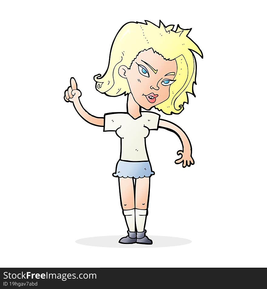 cartoon woman with idea