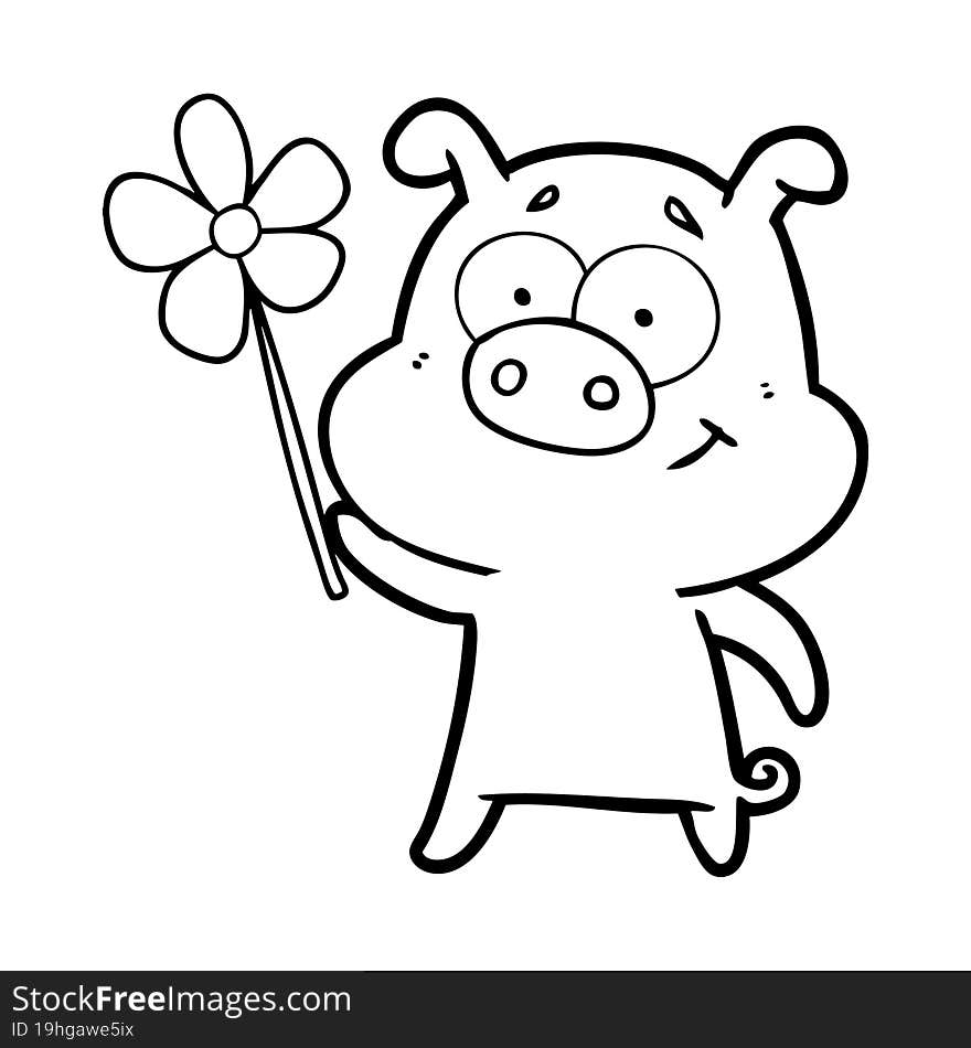 happy cartoon pig. happy cartoon pig