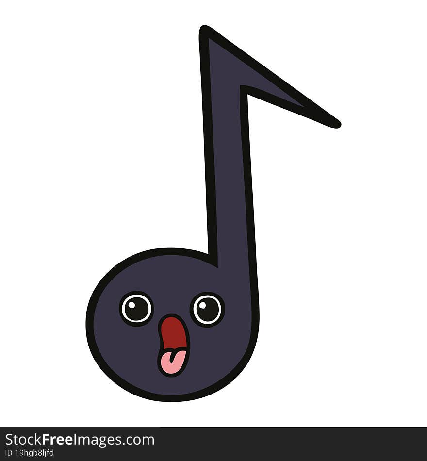 cute cartoon of a musical note. cute cartoon of a musical note