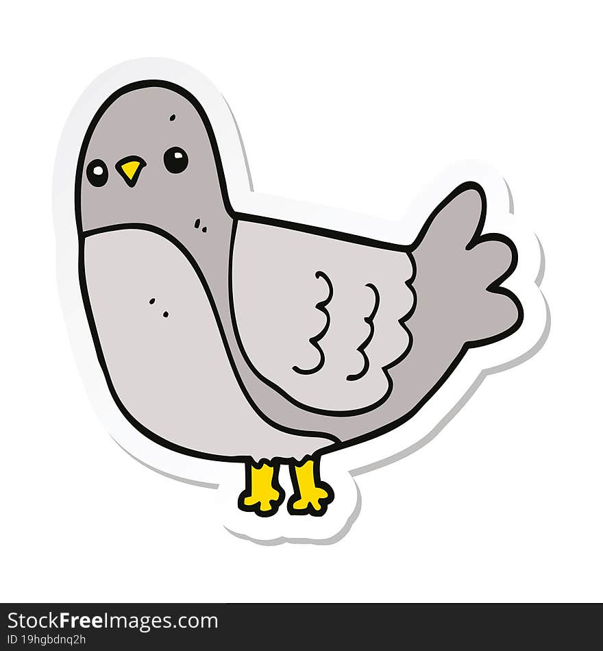 Sticker Of A Cartoon Bird