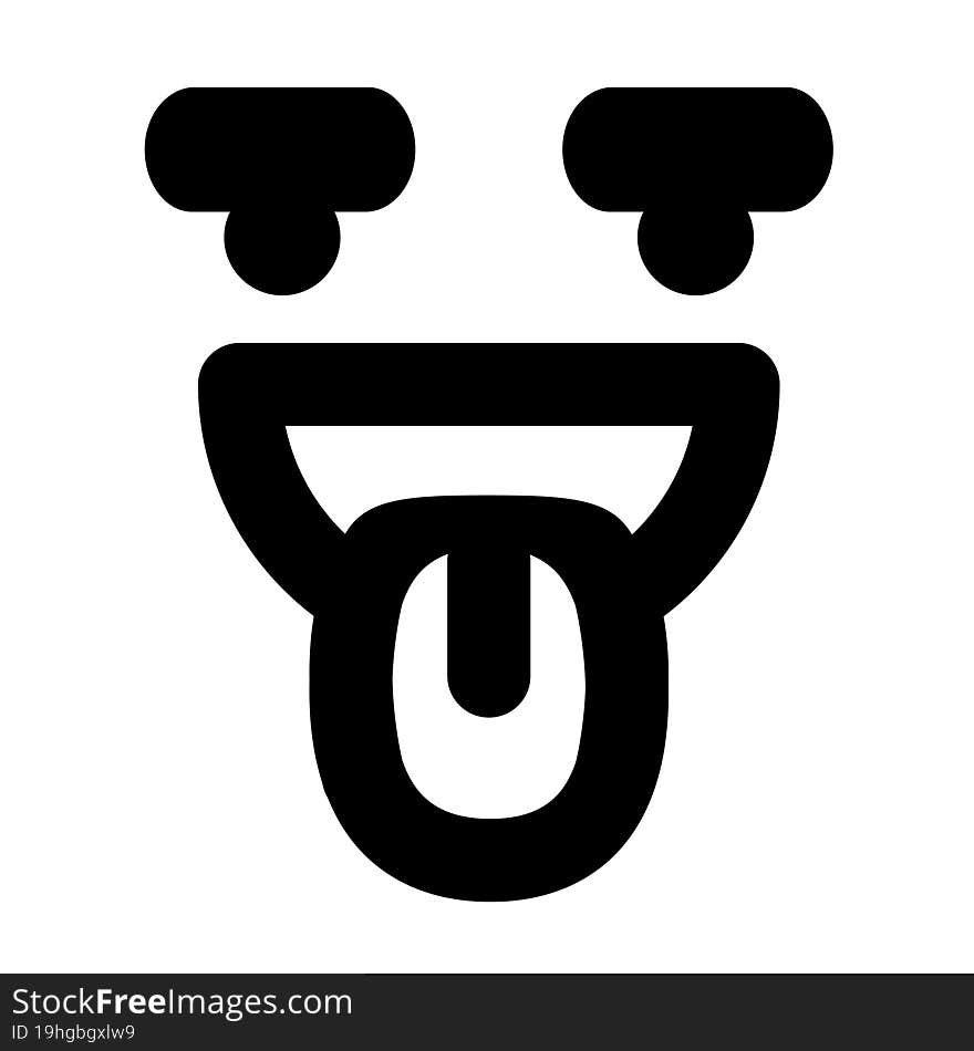 happy big eyebrow face icon