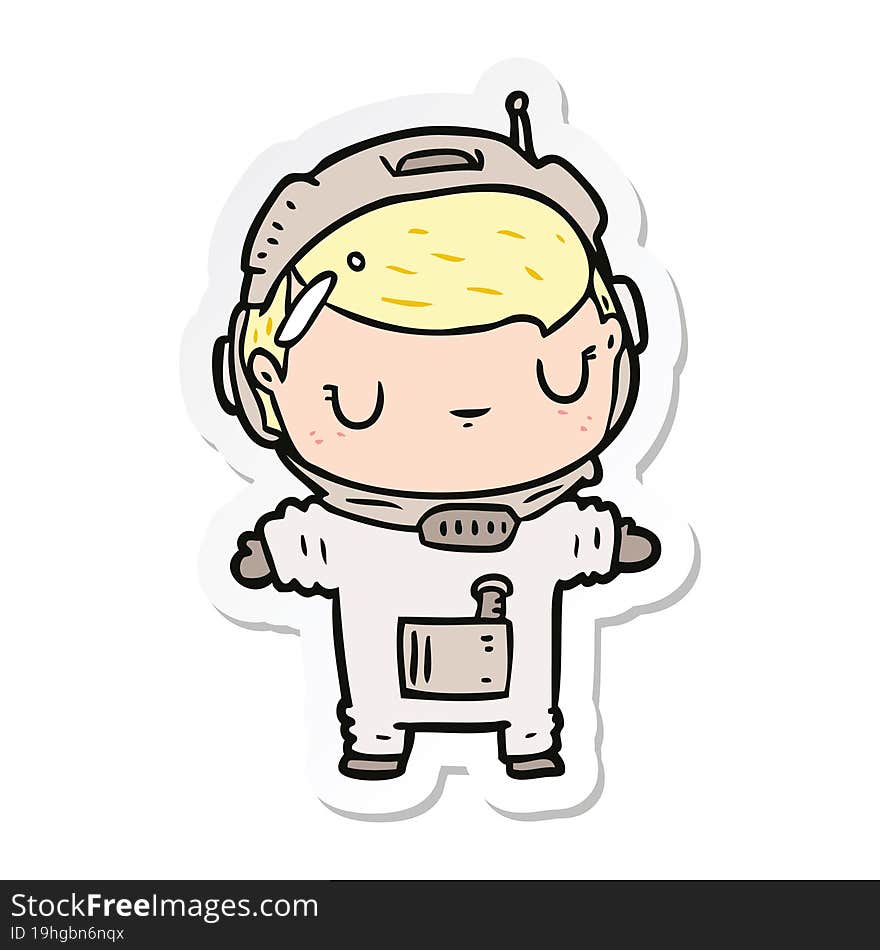 sticker of a cartoon astronaut