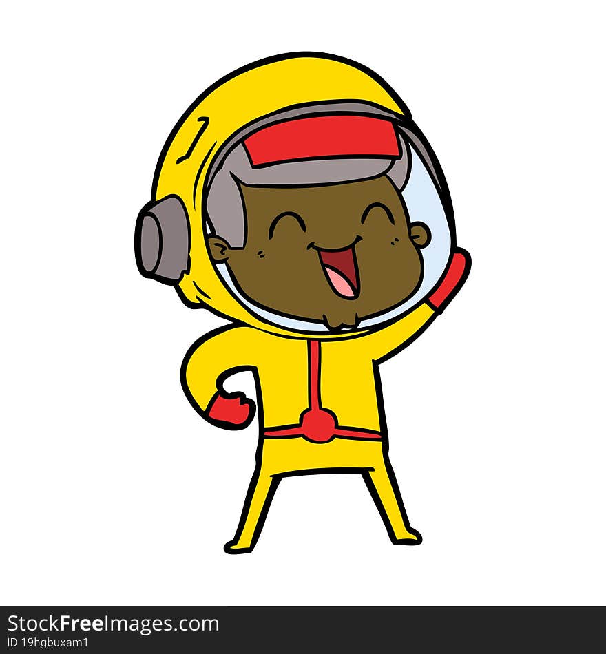 happy cartoon astronaut. happy cartoon astronaut