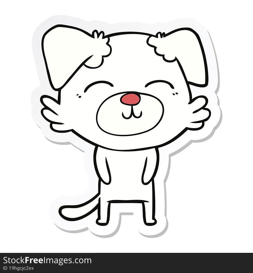 Sticker Of A Cartoon Dog