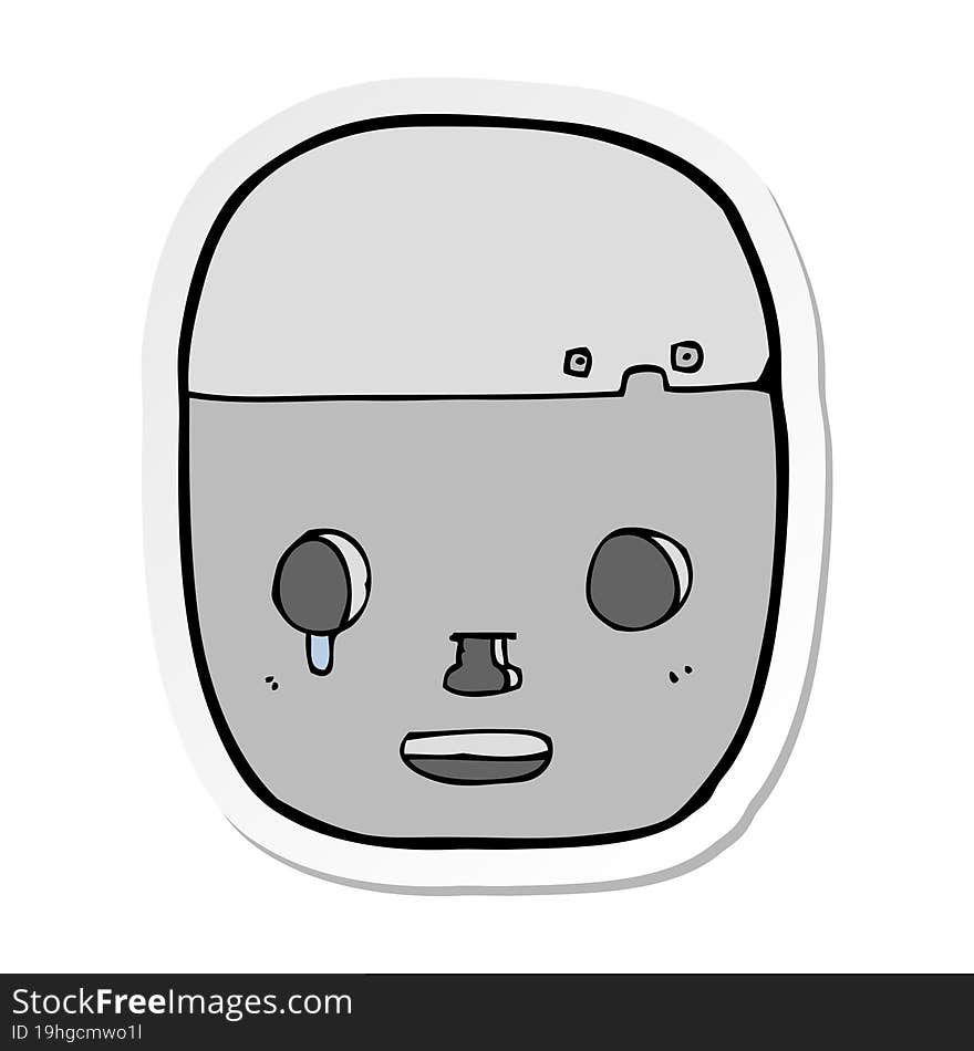 sticker of a cartoon robot head