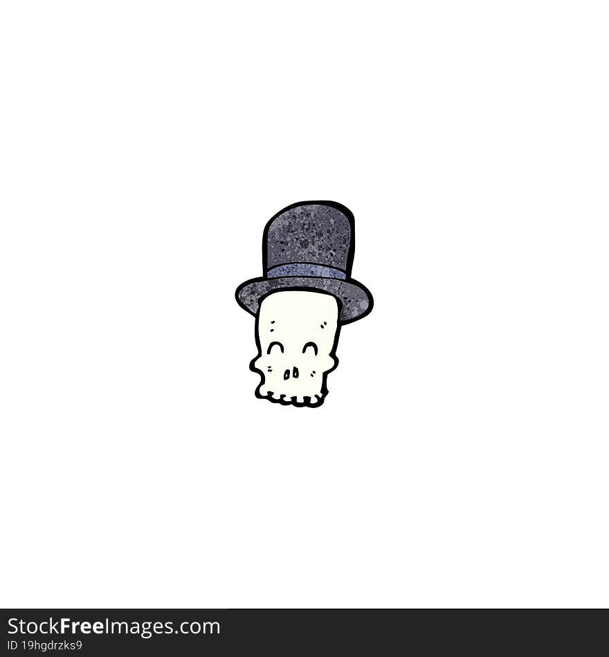 cartoon skull in top hat