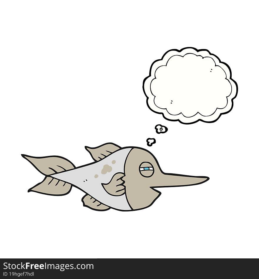 thought bubble cartoon swordfish