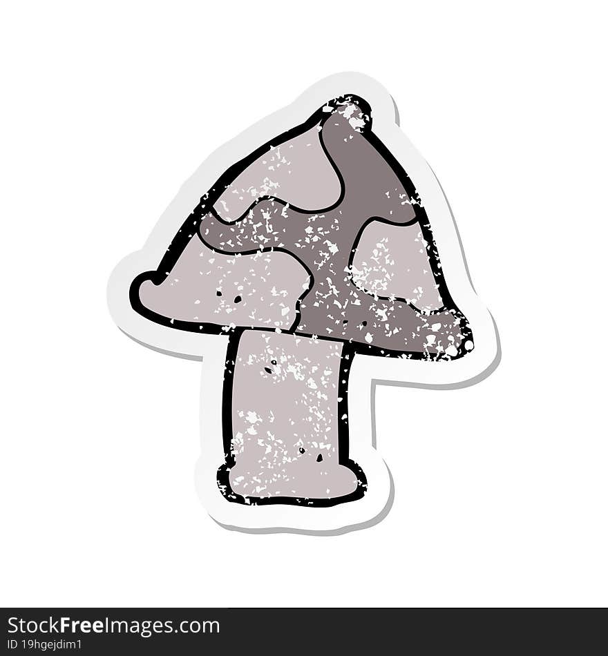 retro distressed sticker of a cartoon toadstool