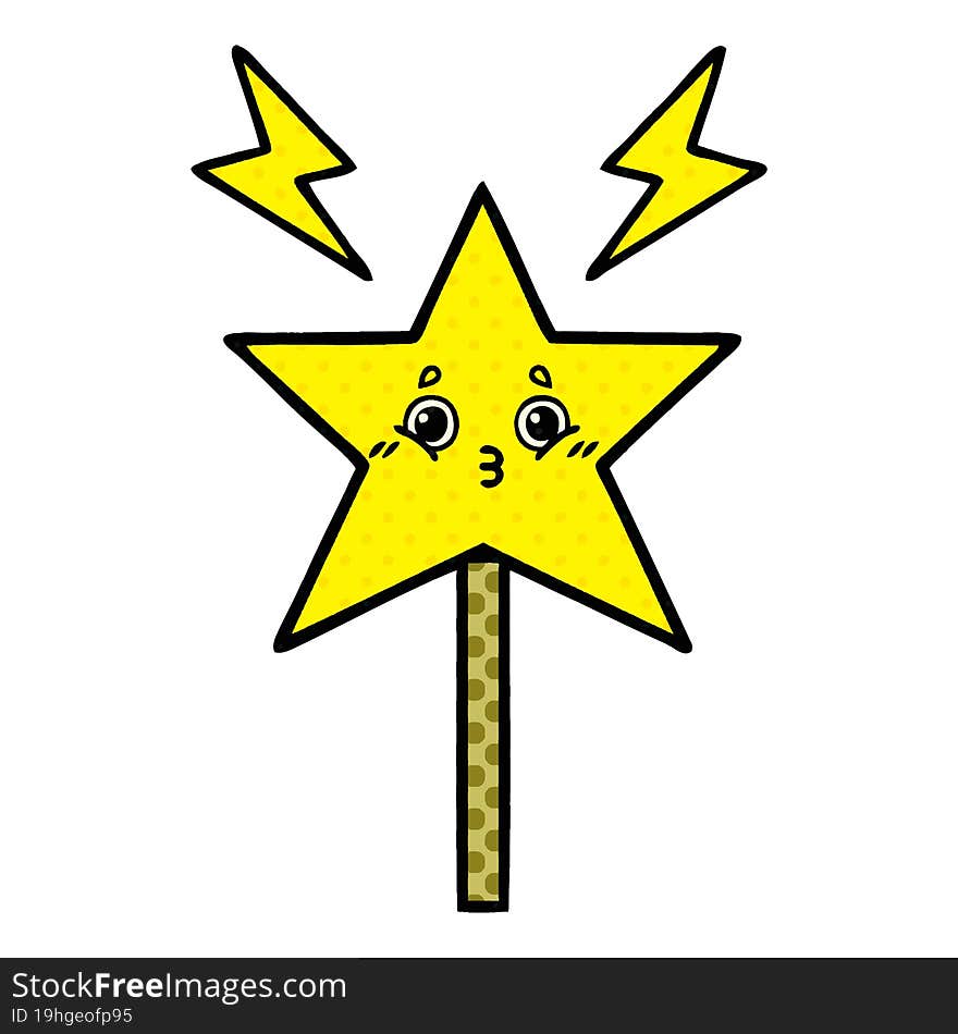 comic book style cartoon magic wand