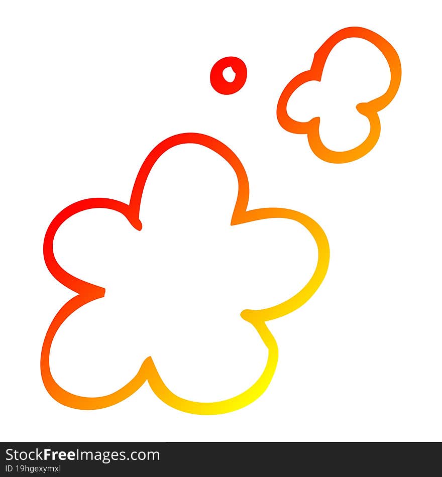 warm gradient line drawing cartoon smoke clouds