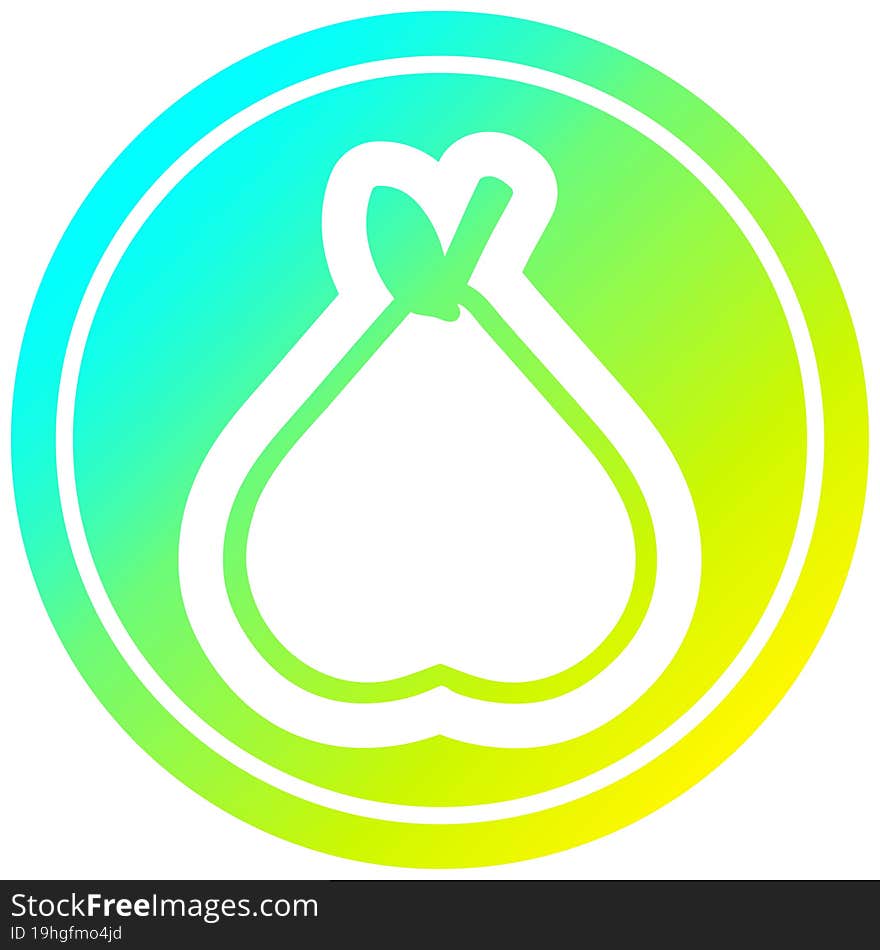 organic pear circular in cold gradient spectrum